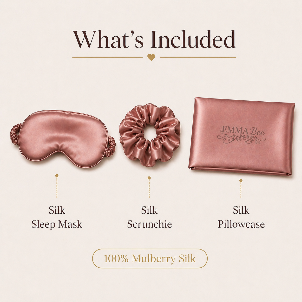 100% Mulberry Silk Pillowcase Gift Set